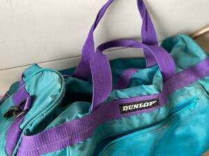 Dunlop Vintage Duffle Gym Bag Teal Purple 80s Retro Color Block